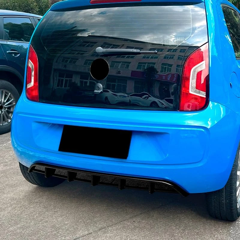 AutoStyle Rear bumper skirt (Diffusor) compatible with Volkswagen Up! 2011-2016 excl. Facelift (Glossy Black ABS)