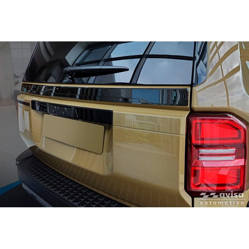 Avisa Black Chrome Stainless Steel Tailgate Trim compatible with Toyota Landcruiser (J25) 2024-