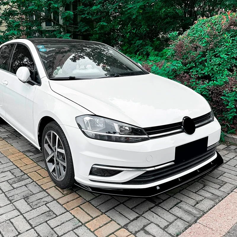 AutoStyle Front spoiler lip compatible with Volkswagen Golf VII (7.5) 2017-2019 excl. GTi/GTD/R/R-Line (Glossy Black ABS)
