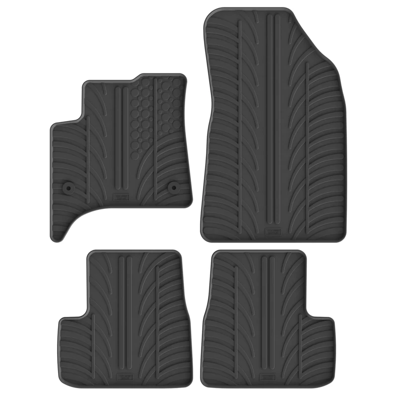 Gledring Set of Rubber Mats Compatible with Fiat Grande Panda MHEV 2025 Onwards (T Profile 4 Pieces + Mounting Clips) - Image 1
