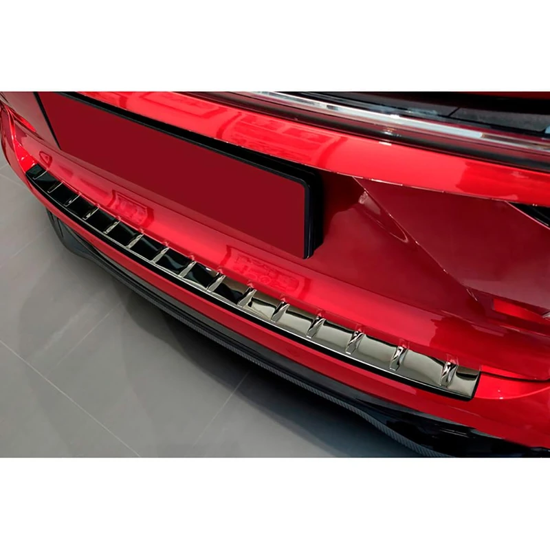 Avisa Black Mirror Stainless Steel Rear bumper protector compatible with MG HS/EHS II 2024- 'Ribs'