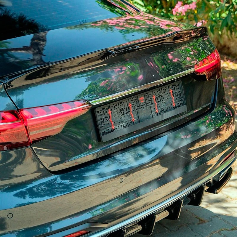 Oneway Trunk Spoiler compatible with Audi A4 (B9) Sedan Facelift 2019-2024 - Gloss black