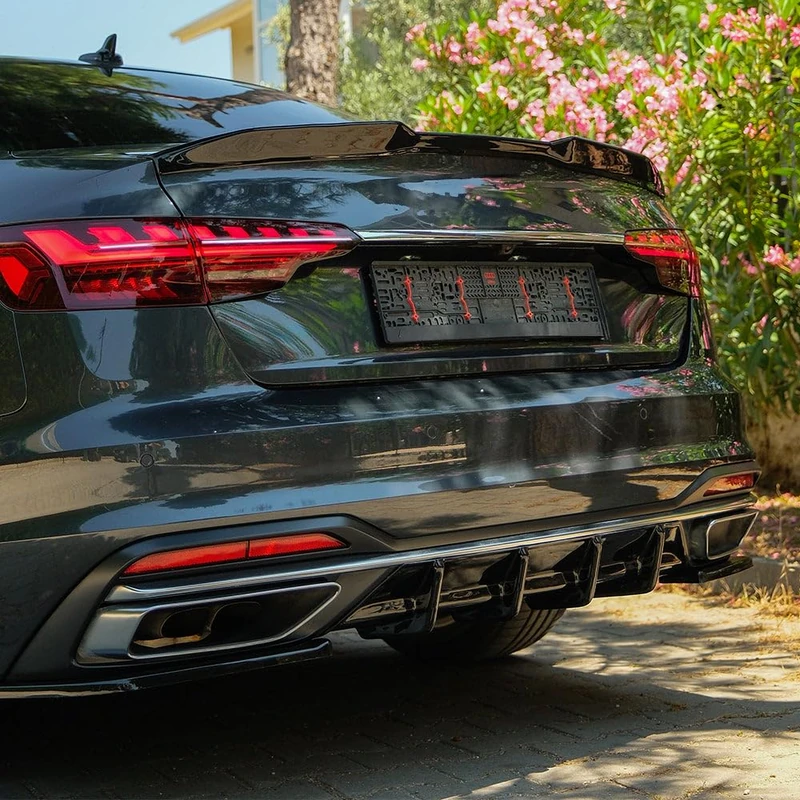 Oneway Rear Side Diffusors compatible with Audi A4 (B9) Sedan/Avant Facelift 2019-2024 excl. S4/S-Line - Gloss black