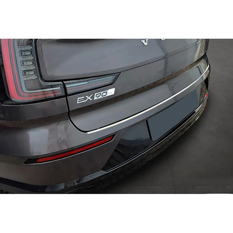 Avisa Stainless Steel Rear bumper protector compatible with Volvo EX90 2022- 'Ribs'