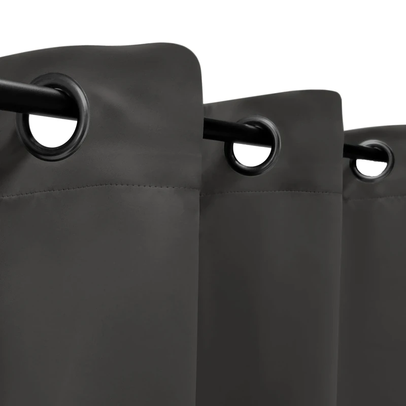 Atout Ciel M1 100% Blackout Curtain with Eyelets 140 x 260 cm Ready to Hang Dark Grey