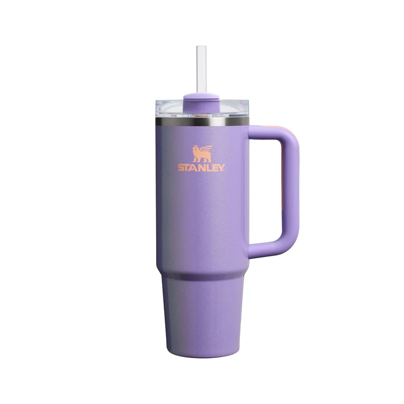 Stanley Quencher H2.0 Flowstate Tumbler 0.89L - Cold For 9 Hours - Iced For 40 Hours - Metal Water Bottle With Straw, Handle And Lid - Dishwasher Safe - Travel Mug For Cold Drinks - Periwinkle Shimmer