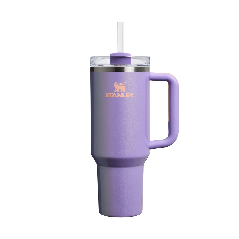 Stanley Quencher H2.0 Flowstate Tumbler 1.2L - Cold For 11 Hours - Iced For 48 Hours - Metal Water Bottle With Straw, Handle And Lid - Dishwasher Safe - Travel Mug For Cold Drinks - Periwinkle Shimmer