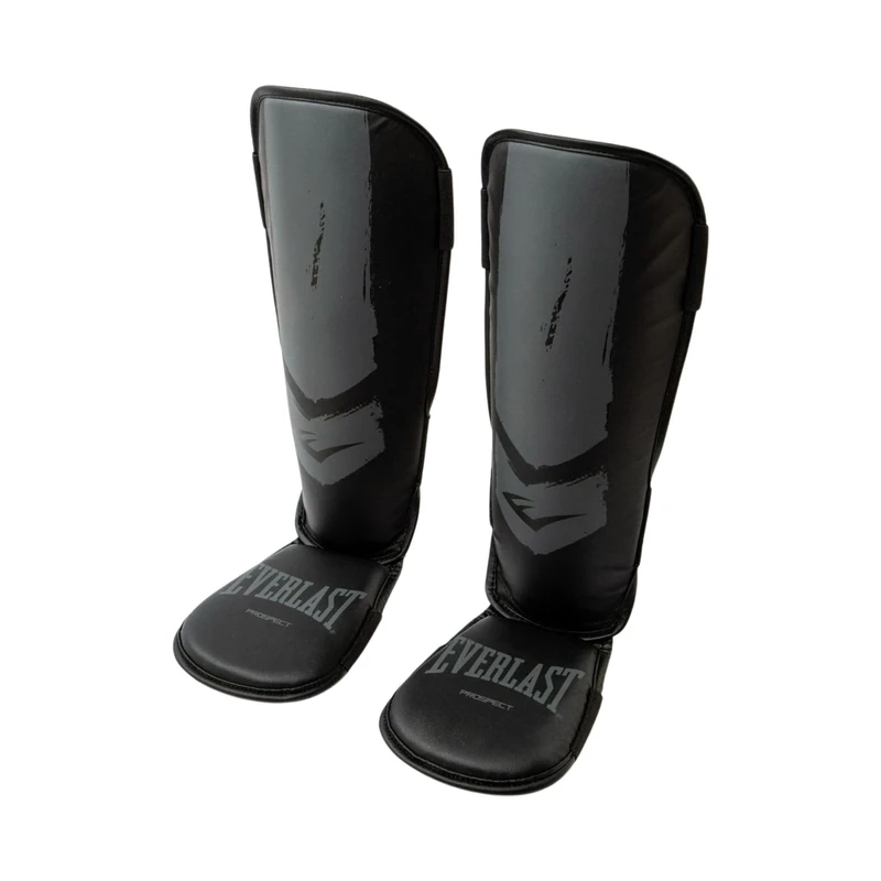 Everlast Prospect Youth Shin Guards L/XL, Two-Piece, Shock Absorbent Padding, Foot & Shin Protection, Kids Kickboxing & Muay Thai