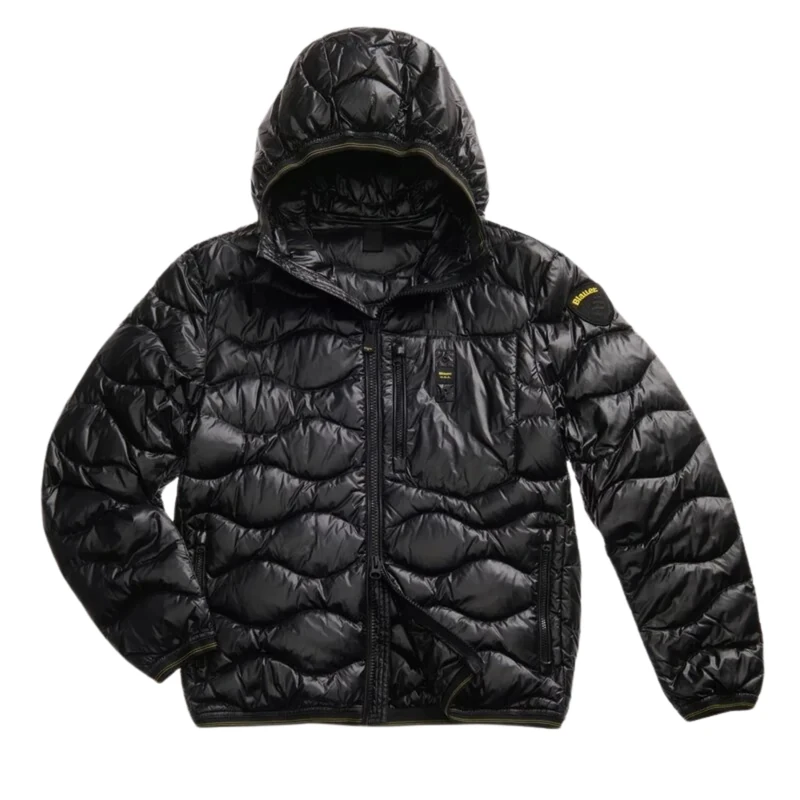 Blauer Wavy Black Wave Down Jacket - Size S Hooded Winter Coat - Image 1