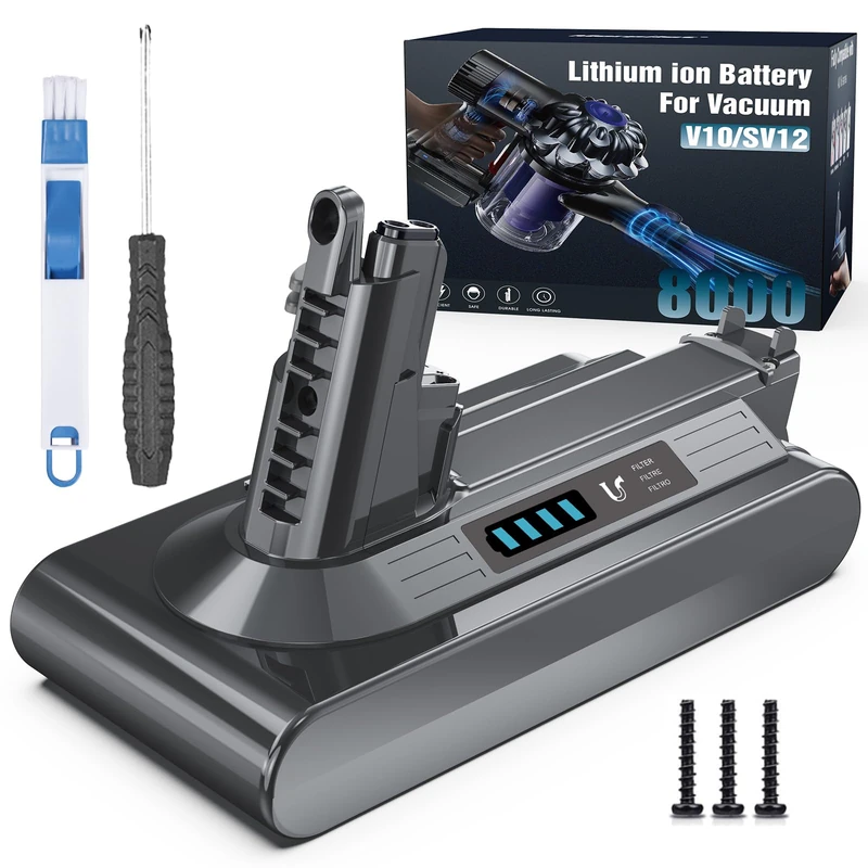 Battery for Dyson V10 SV12morpilot 8000mAh Dyson V10 SV12 Battery for Cyclone, Animal, Absolute, Motorhead, Fluffy Vacuum Cleaner