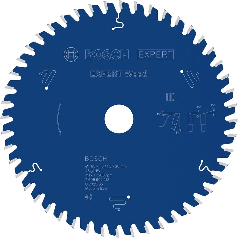 Bosch 1x Expert Wood Corded Circular Saw Blade for Handheld Circular Saw (for Softwood, Hardwood, Ø mm, Professional Accessory Hand-Held Corded Circular Saws)