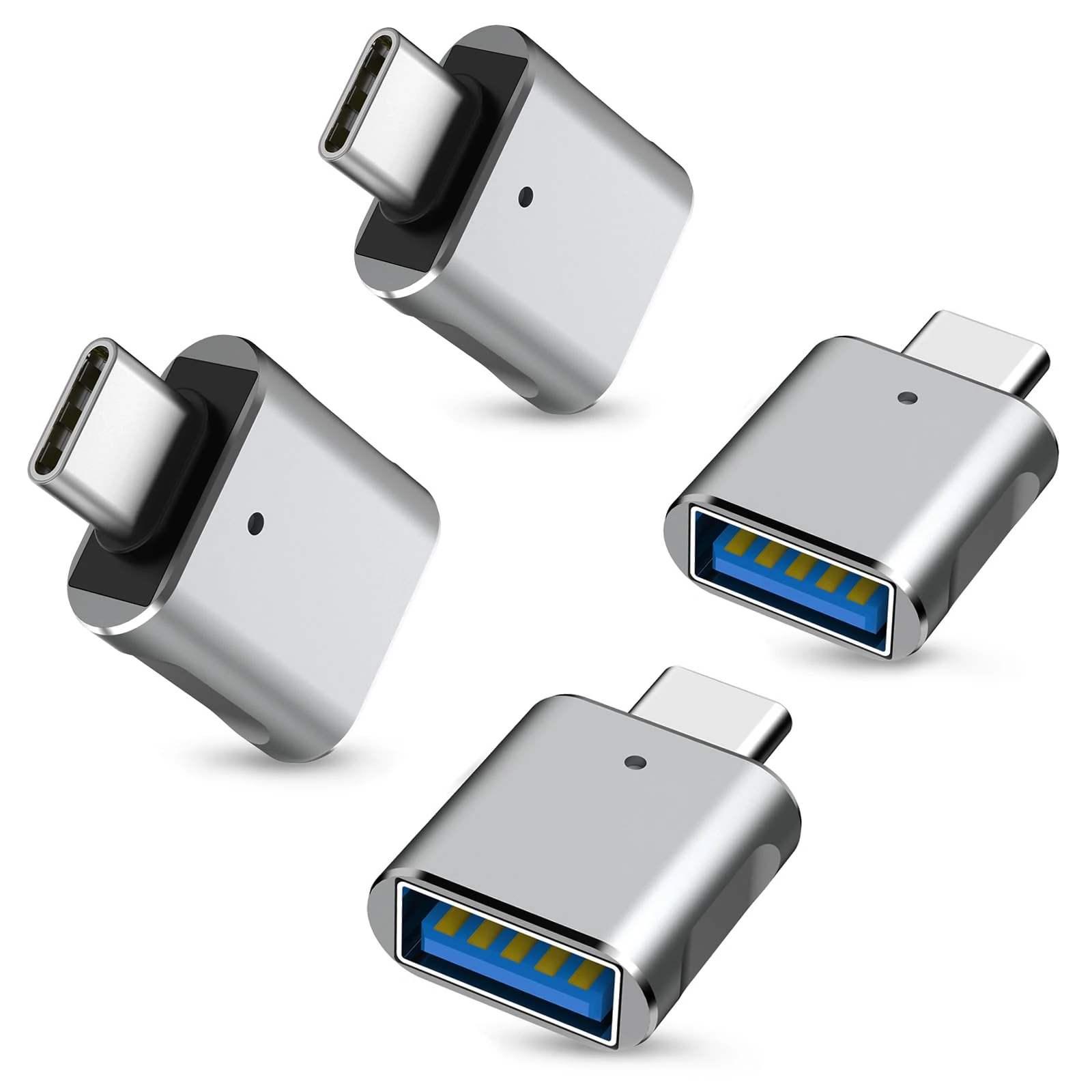 USB C to USB Adapter 4 Pack, USBC Male to USB 3.0 Female OTG Adapter, Type C Converter for MacBook Pro, Mac Mini, iPhone16 15 iPad 10 11, Dell XPS, Samsung and More Type C or Thunderbolt 4/3 Devices