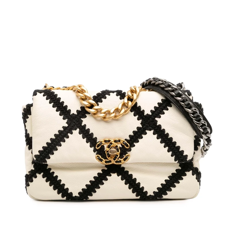 Chanel Pre-Loved Medium Crochet Calfskin 19 Flap