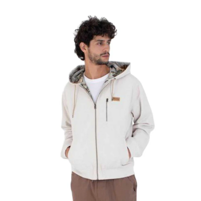 Jacket men - Sherpa canvas worker, Bone, M