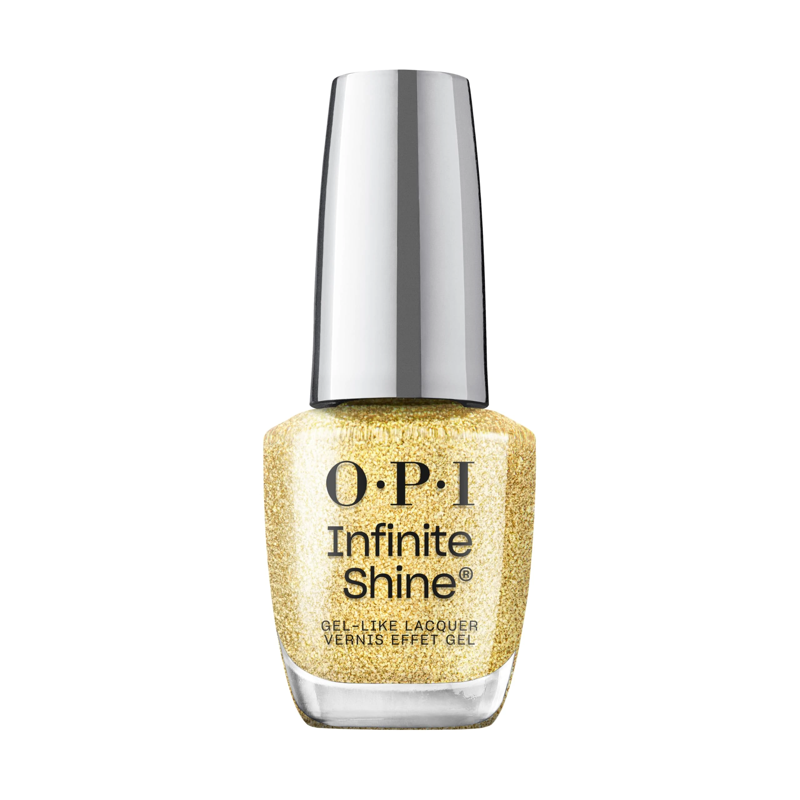 OPI Infinite Shine Nail Polish – Sugarlips on My Tips – Gel Like & Long Lasting Shimmery Gold Nail Polish – with Pre-Cured Gel Technology & OPI Pro-Wide Brush (15ml)