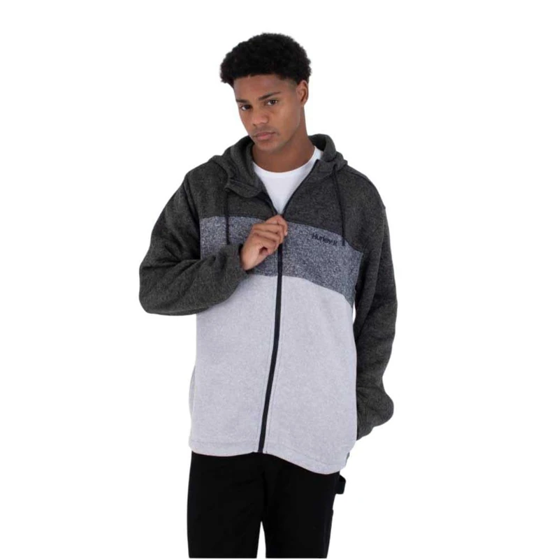 Men's Zip-up Sweatshirt - Saddleback, Black,XXL