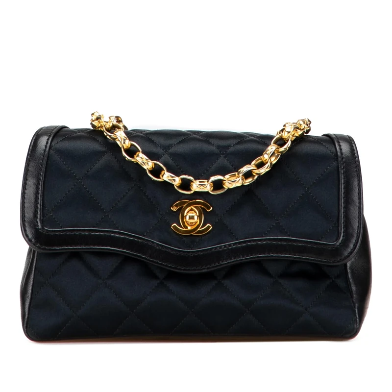 Chanel Pre-Loved CC Quilted Satin Bijoux Chain Single Flap Crossbody Bag