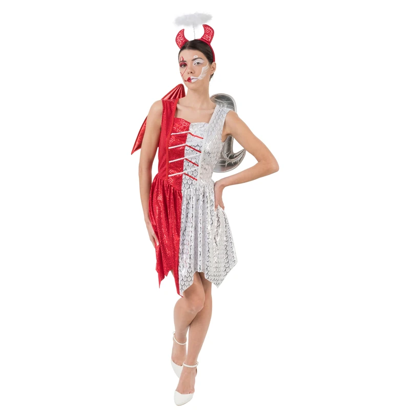 Chaks H4291S Engel und Teufel Kleid Angel and Devil Dress, Multicoloured, S