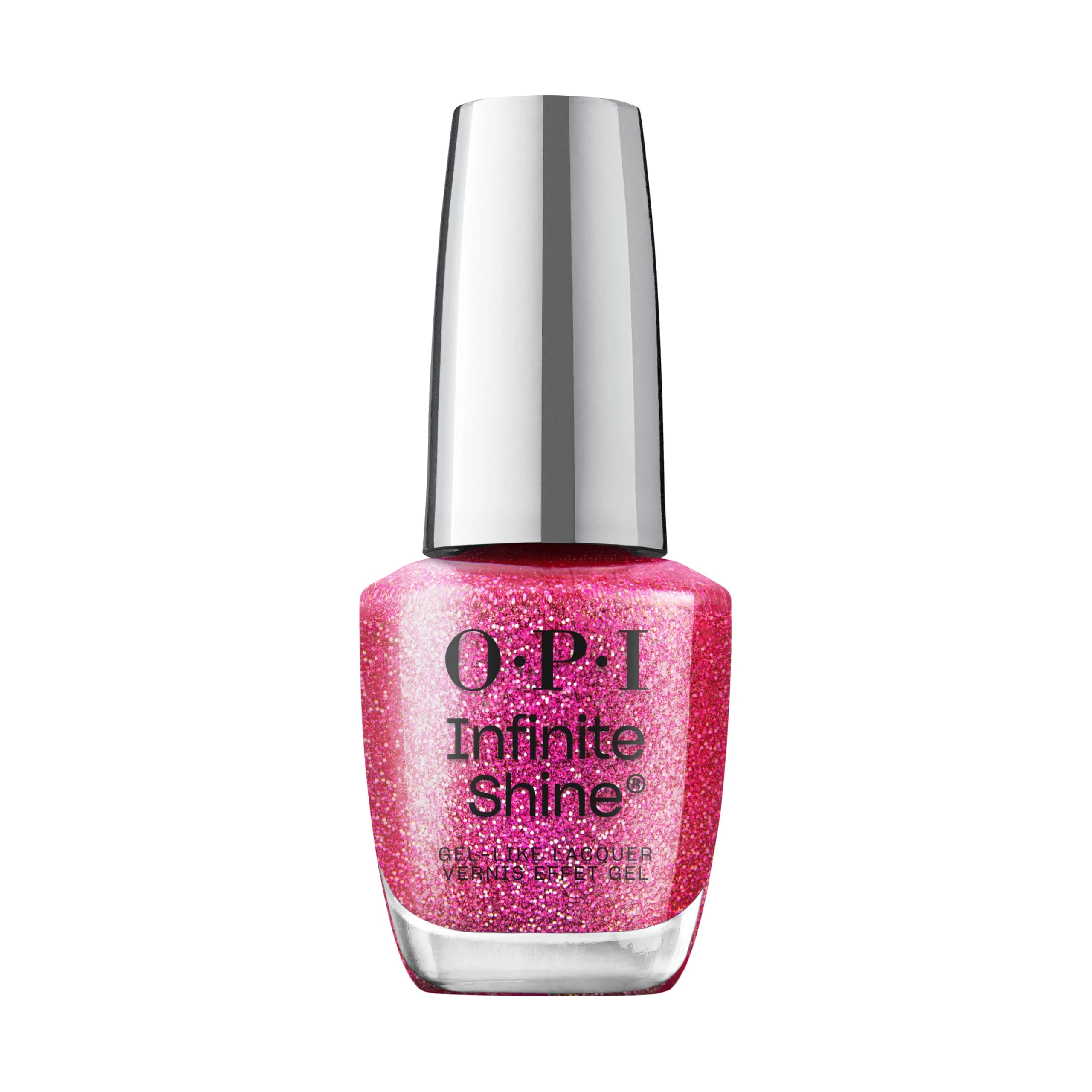 OPI Infinite Shine Nail Polish – Candy 4 My Sweet Tart – Gel Like & Long Lasting Shimmery Fuchsia Pink Nail Polish – with Pre-Cured Gel Technology & OPI Pro-Wide Brush (15ml)