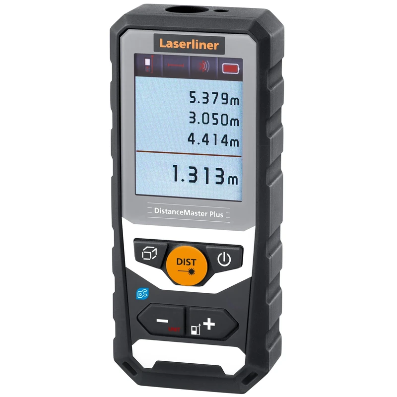 Laserliner laser rangefinder, DistanceMaster Plus 80, digital measuring device with 80 m measuring range, length, area and volume measurement