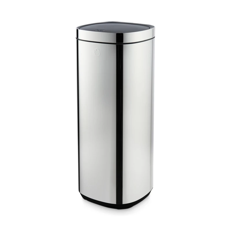 Swan 50L Touch Bin with Removable Retainer Ring, Simple Touch Lid System, Stainless Steel with Fingerprint Proof Finish