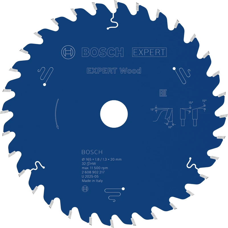 Bosch 1x Expert Wood Corded Circular Saw Blade for Handheld Circular Saw (for Softwood, Hardwood, Ø mm, Professional Accessory Hand-Held Corded Circular Saws)