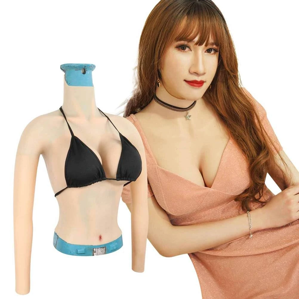 XSWL Silicone Breastplate Fake Boobs Realistic Breast Forms for Shemale Crossdresser Cosplay,Wheat,Silicon E Cup