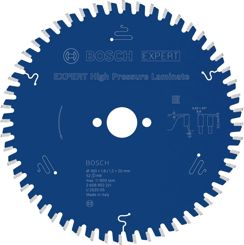 Bosch 1x Expert High Pressure Laminate Corded Circular Saw Blade for Handheld Circular Saw (for HPL High-Pressure Laminate, Ø mm, Professional Accessory Hand-Held Corded Circular Saws)