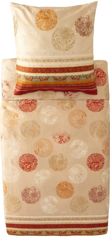 Bassetti Florence 9333289 Bed Linen + 2 Pillowcases Made of 100% Cotton Satin in Red R1, Dimensions: 200 x 200 cm + 2 K 80 x 80 cm