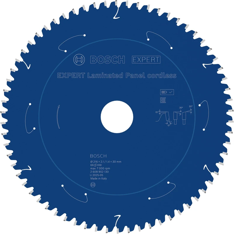 Bosch 1x Expert Laminated Panel Cordless Circular Saw Blade for Table Circular Saw (for Plastic Coated Boards, Ø mm, Professional Accessory Table Cordless Circular Saw)