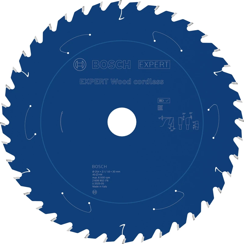 Bosch 1x Expert Wood Cordless Circular Saw Blade for Table Saw (for Softwood, Hardwood, Ø mm, Professional Accessory Table Cordless Circular Saw)