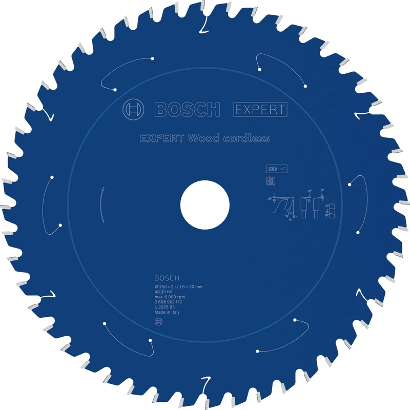Bosch 1x Expert Wood Cordless Circular Saw Blade for Mitre Saw (for Softwood, Hardwood, Ø mm, Professional Accessory Mitre Cordless Circular Saw)
