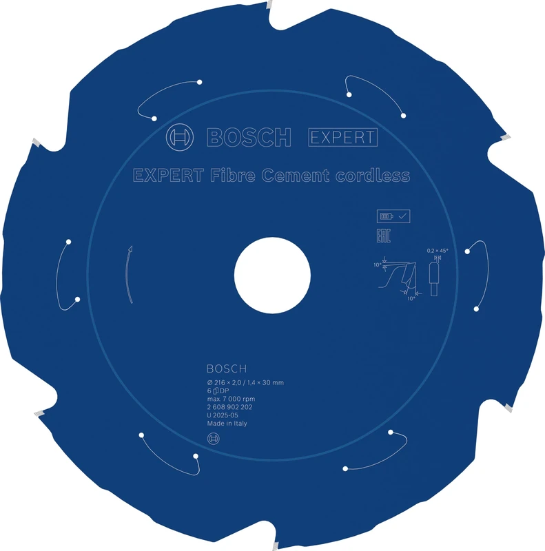 Bosch 1x Expert Fibre Cement Cordless Circular Saw Blade for Mitre Saw (for Fibre Cement Boards, Ø mm, Professional Accessory Mitre Cordless Circular Saw)