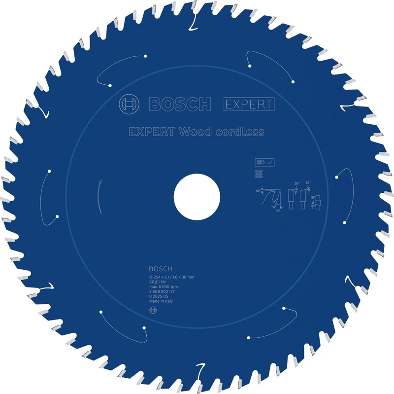 Bosch 1x Expert Wood Cordless Circular Saw Blade for Table Saw (for Softwood, Hardwood, Ø mm, Professional Accessory Table Cordless Circular Saw)