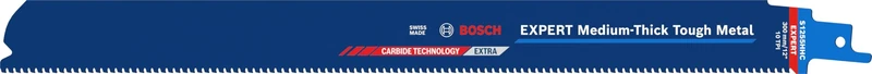 Bosch 10x Expert Medium-Thick Tough Metal S1255HHC Blade (for Steel, Stainless Steel Pipes, Length 300 mm, Professional Accessory Reciprocating Saw)