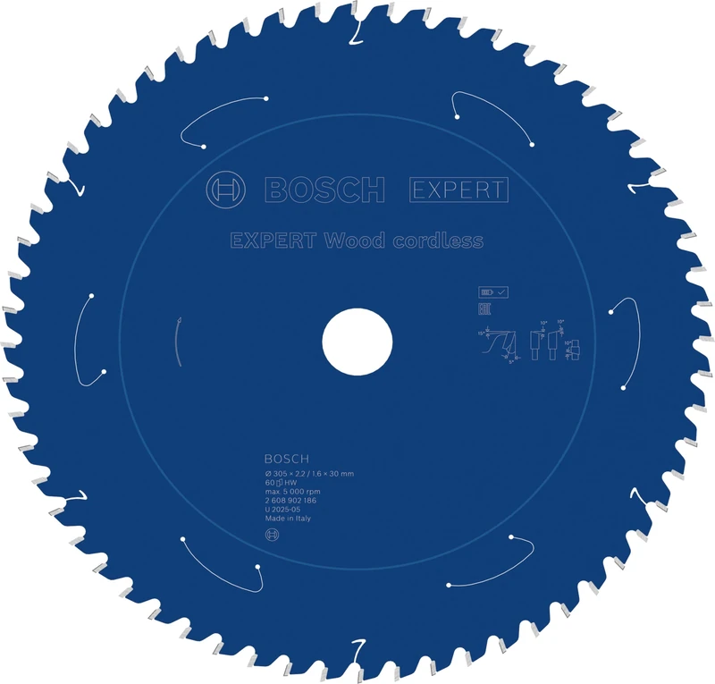 Bosch 1x Expert Wood Cordless Circular Saw Blade for Mitre Saw (for Softwood, Hardwood, Ø mm, Professional Accessory Mitre Cordless Circular Saw)