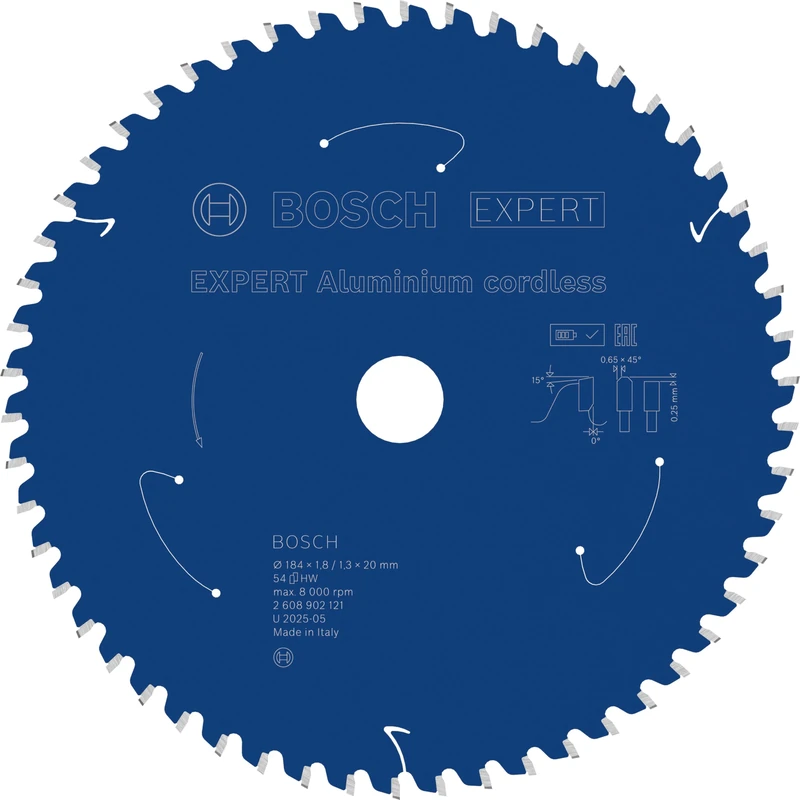 Bosch 1x Expert Aluminium Cordless Circular Saw Blade for Handheld Circular Saw (for Aluminium, Ø mm, Professional Accessory Hand-Held Cordless Circular Saws)