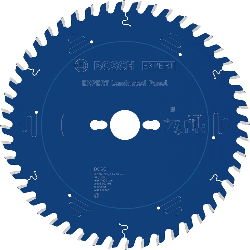 Bosch 1x Expert Laminated Panel Corded Circular Saw Blade for Table Circular Saw (for Plastic Coated Boards, Ø mm, Professional Accessory Table Corded Circular Saw, Stationary Table Saw)