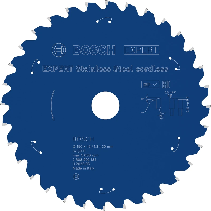 Bosch 1x Expert Stainless Steel Cordless Circular Saw Blade for Handheld Dry Cutter (for Stainless Steel, Ø mm, Professional Accessory Hand-Held Cordless Dry Cutter)