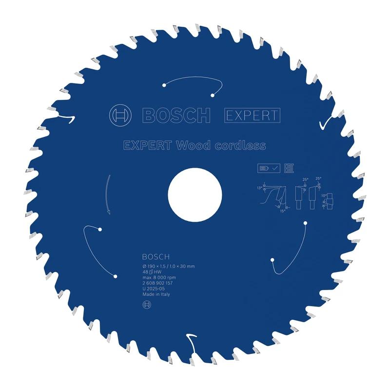Bosch 1x Expert Wood Cordless Circular Saw Blade for Handheld Circular Saw (for Softwood, Hardwood, Ø mm, Professional Accessory Hand-Held Cordless Circular Saws)