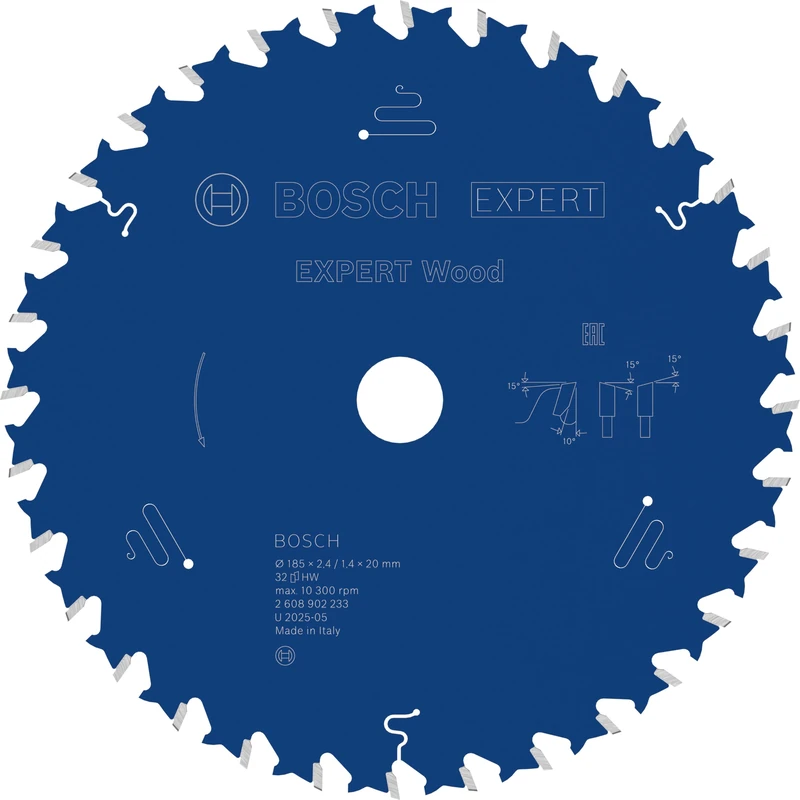 Bosch 1x Expert Wood Corded Circular Saw Blade for Handheld Circular Saw (for Softwood, Hardwood, Ø mm, Professional Accessory Hand-Held Corded Circular Saws)