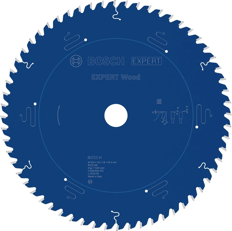 Bosch 1x Expert Wood Corded Circular Saw Blade for Table Saw (for Softwood, Hardwood, Ø mm, Professional Accessory Table Corded Circular Saw)