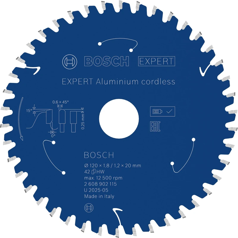 Bosch 1x Expert Aluminium Cordless Circular Saw Blade for Handheld Circular Saw (for Aluminium, Ø mm, Professional Accessory Hand-Held Cordless Circular Saws)