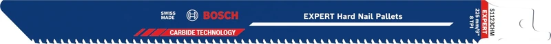 Bosch 10x Expert Hard Nail Pallets S1123CHM Blade (for Steel, Wood with Metal, Length 225 mm, Professional Accessory Reciprocating Saw)