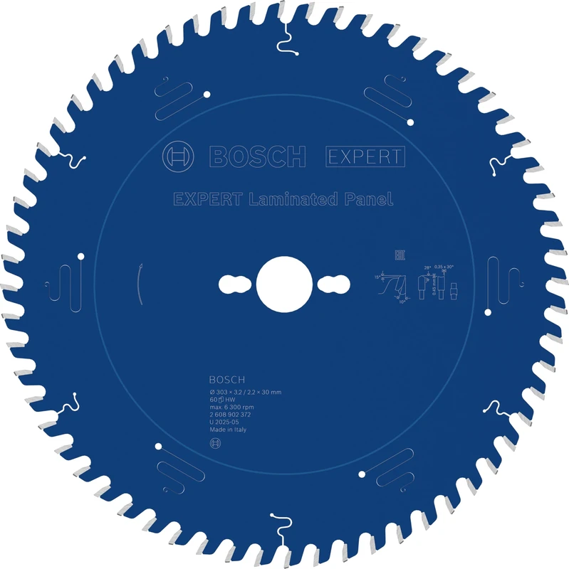 Bosch 1x Expert Laminated Panel Corded Circular Saw Blade for Table Circular Saw (for Plastic Coated Boards, Ø mm, Professional Accessory Table Corded Circular Saw, Stationary Table Saw)
