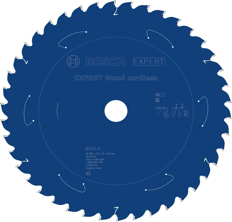 Bosch 1x Expert Wood Cordless Circular Saw Blade for Mitre Saw (for Softwood, Hardwood, Ø mm, Professional Accessory Mitre Cordless Circular Saw)