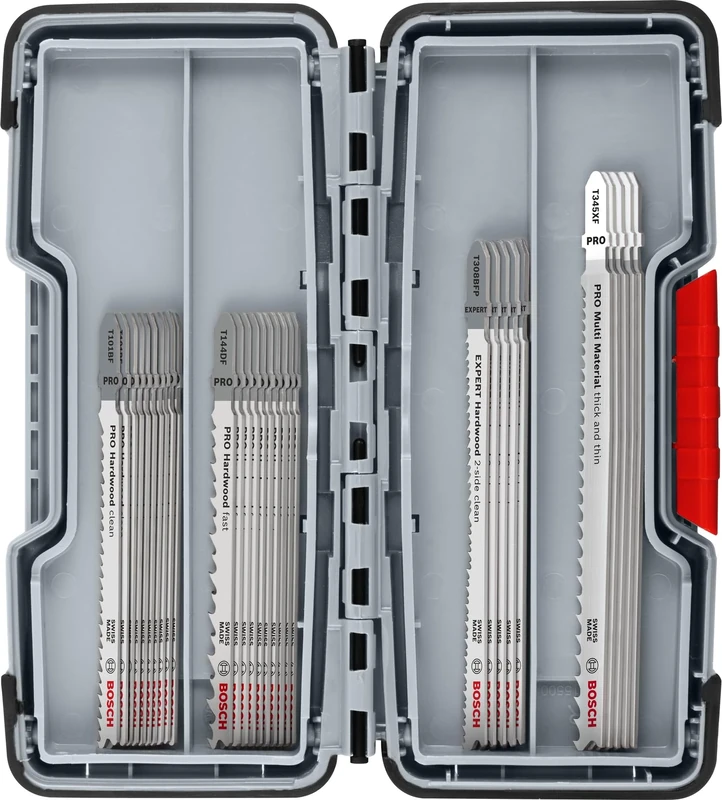 Bosch 30x PRO Wood and Metal Kitchen Builder Jigsaw Blade Set, 30 pcs (for Kitchen countertop, Hardwood, Length 100 mm, Professional Accessory Jigsaw)