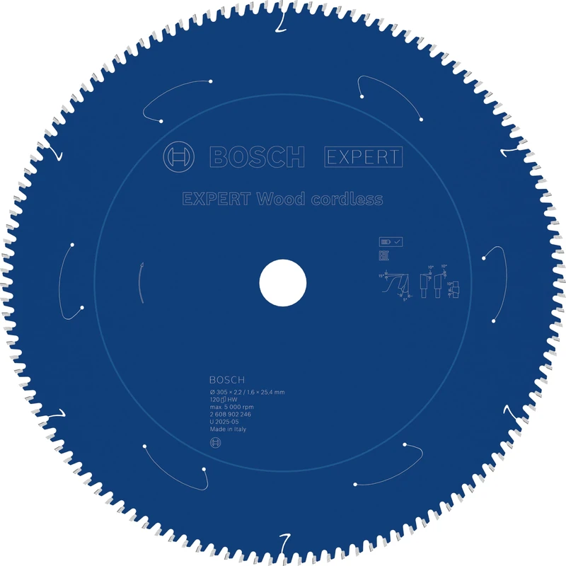 Bosch 1x Expert Wood Cordless Circular Saw Blade for Mitre Saw (for Softwood, Hardwood, Ø mm, Professional Accessory Mitre Cordless Circular Saw)