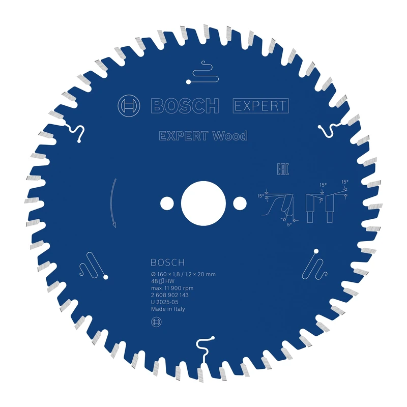 Bosch 1x Expert Wood Corded Circular Saw Blade for Handheld Circular Saw (for Softwood, Hardwood, Ø mm, Professional Accessory Hand-Held Corded Circular Saws)
