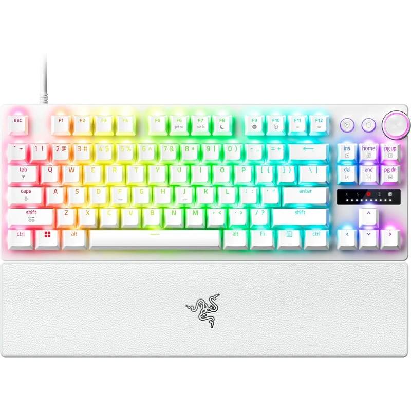 Razer Huntsman V3 Pro Tenkeyless 8KHz - TKL PC Gaming-Keyboard - 8KHz HyperPolling - Analog Optical Switches - actuation 0,1-4,0mm - Snap Tap - Rapid Trigger - QWERTY US Layout | White